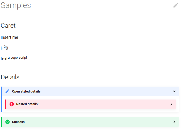Orchard Core documentation samples page