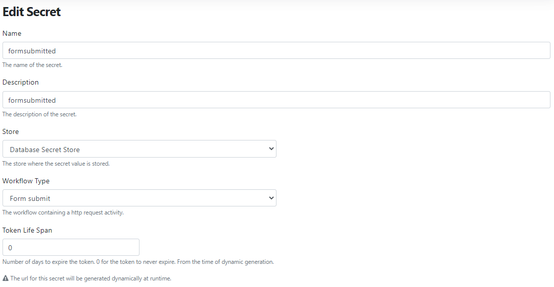 Edit a secret that contained in a workflow type