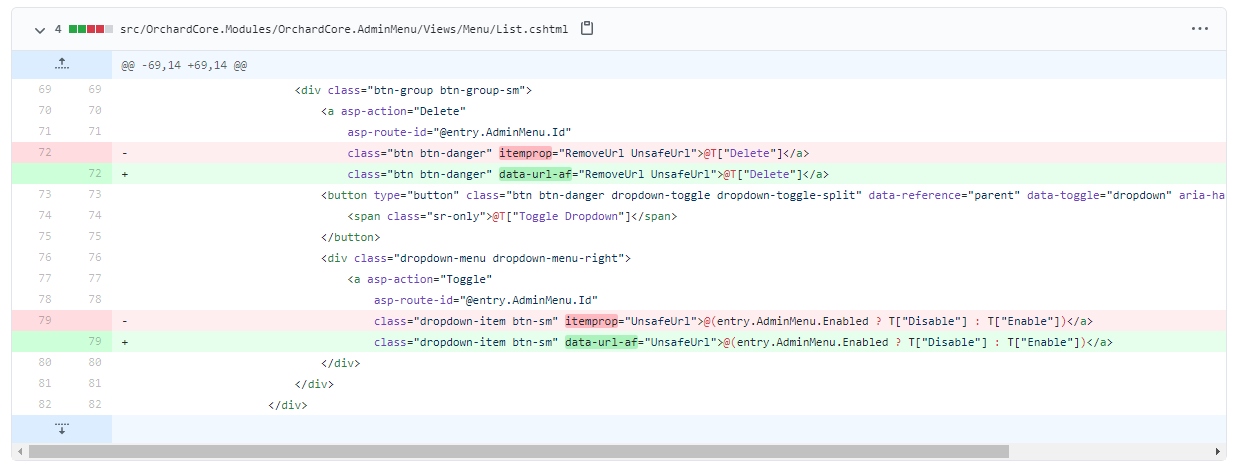 Removing the itemprop attribute