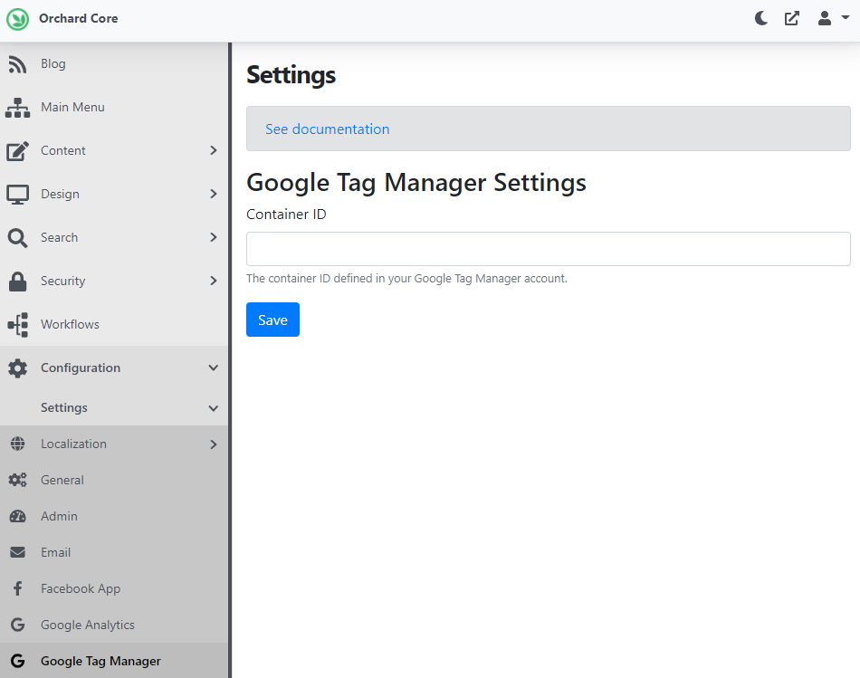 The Google Tag Manager Settings