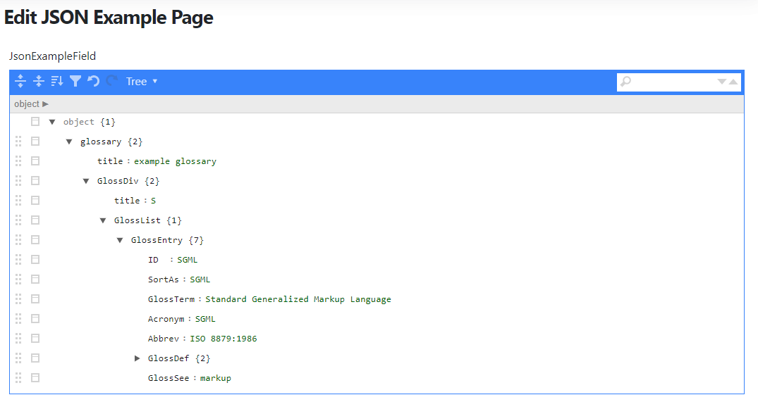 The JSON Example Page