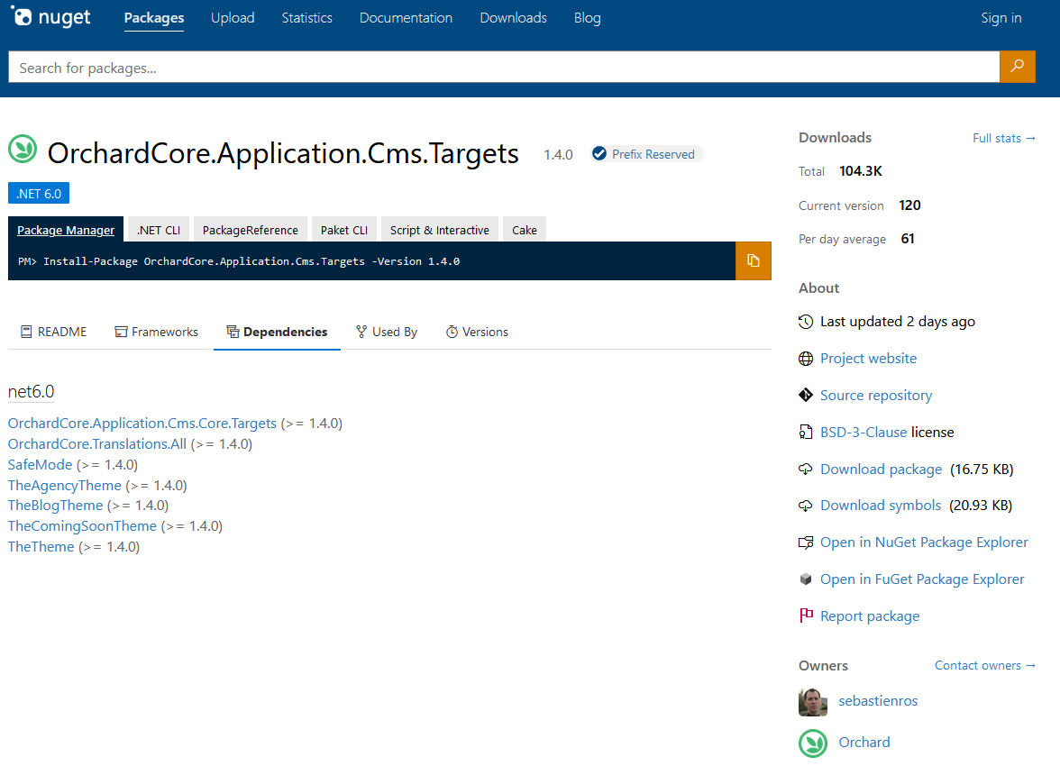 Orchard Core 1.4.0 release on NuGet