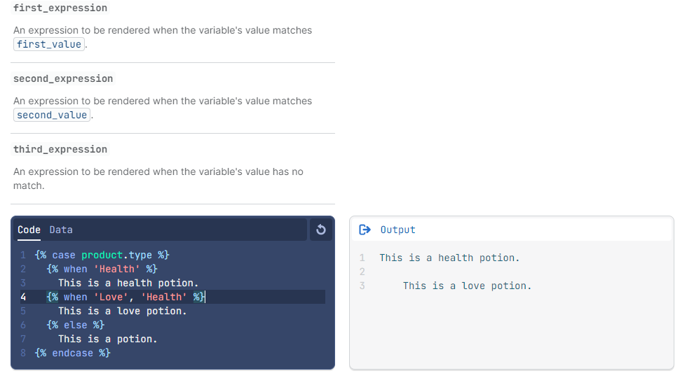 Case/When tag multi-statements evaluation