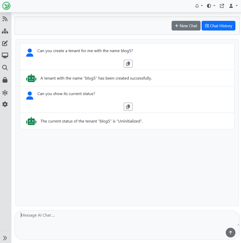 AI Profile create tenant