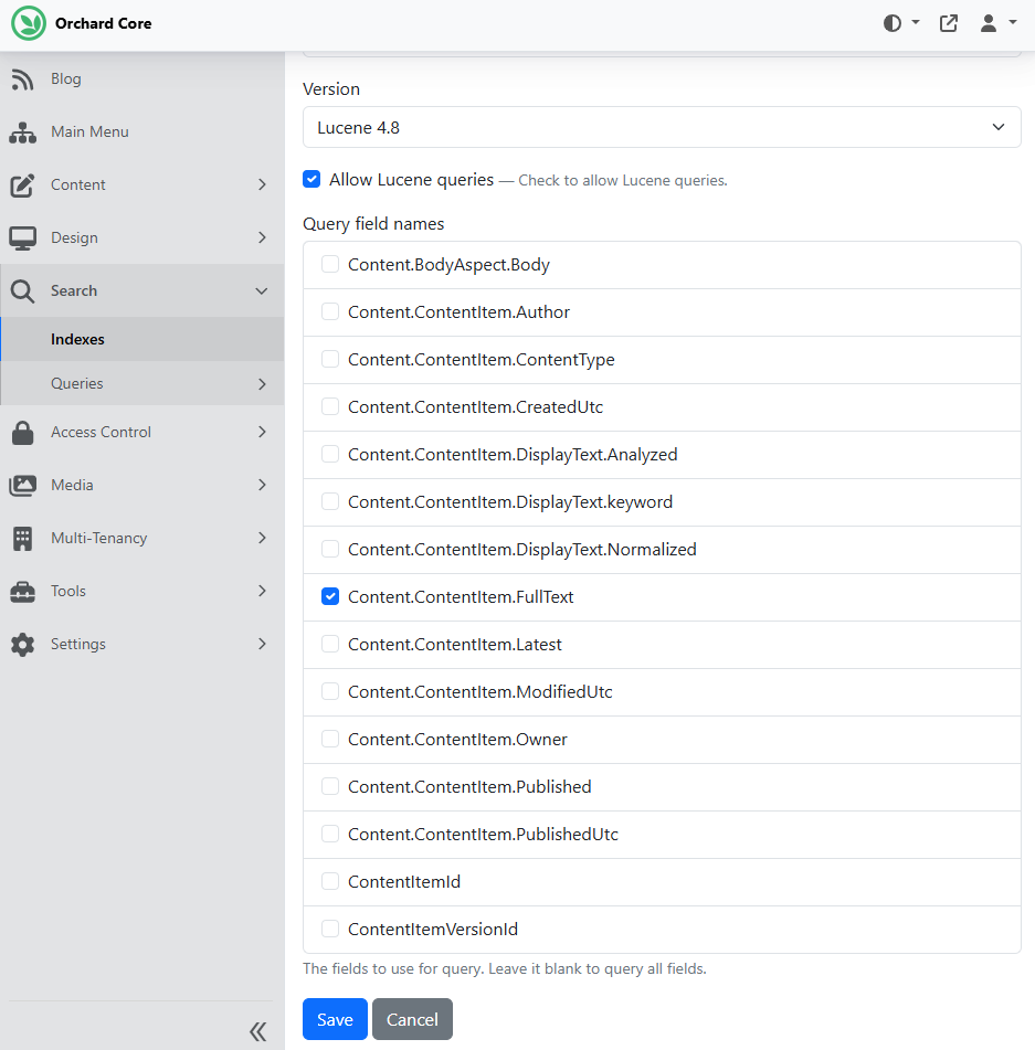 The fields to use for query