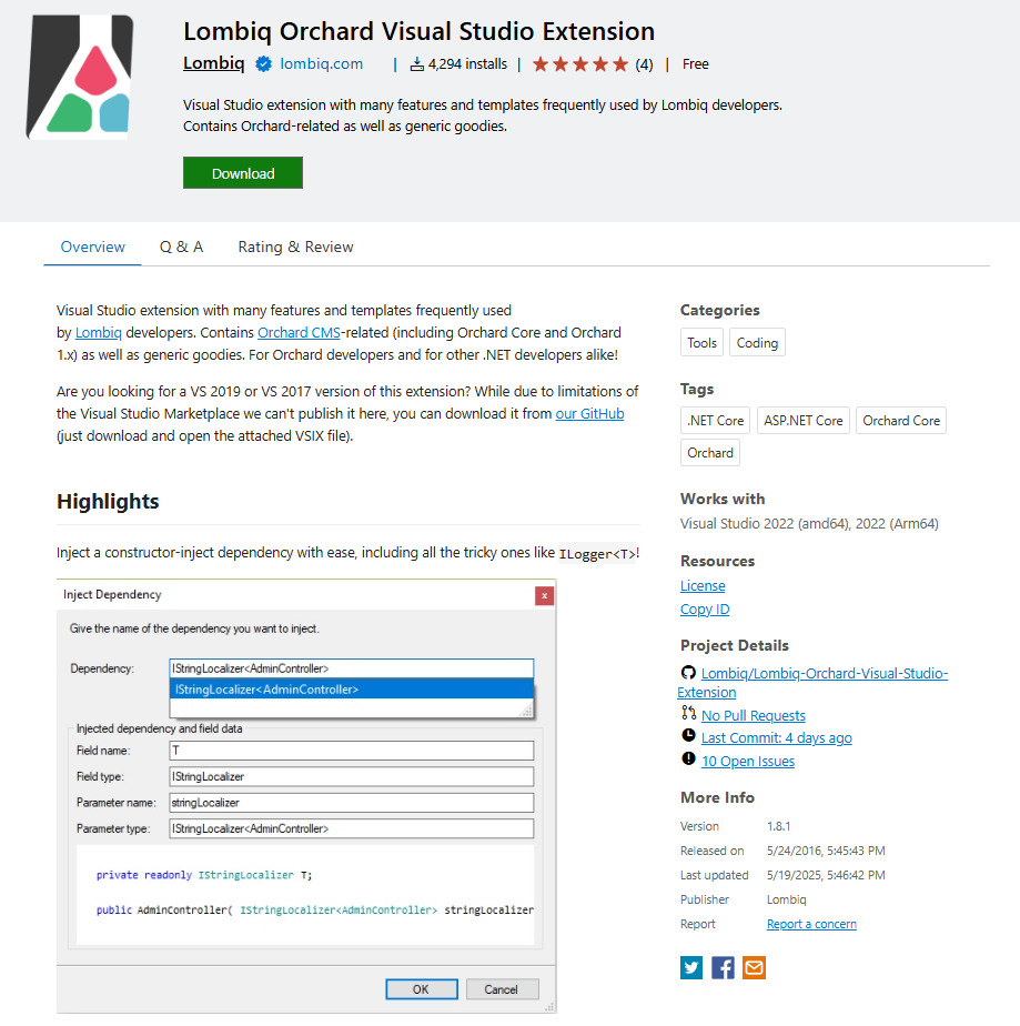 Lombiq Orchard Visual Studio Extension