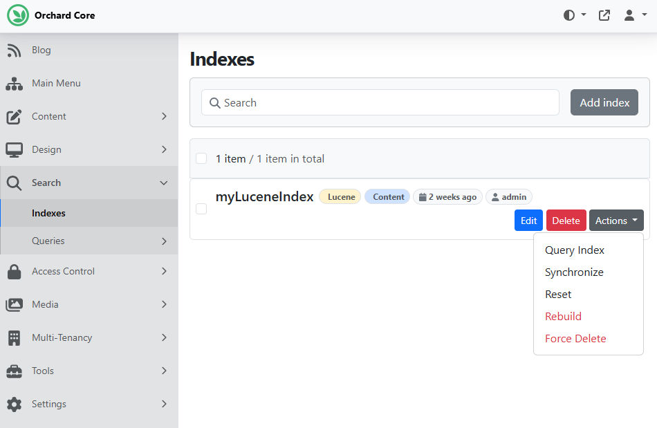 Lucene index recipe step