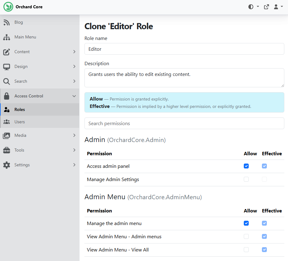 New function to clone existing role