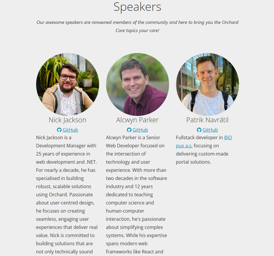 Orchard Harvest 2025 speakers
