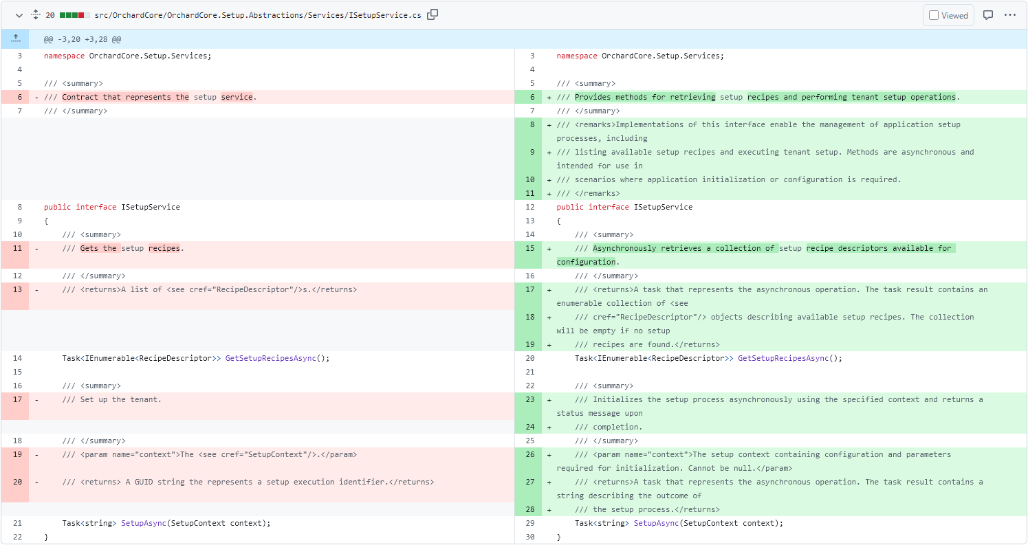 Add missing docs for the Setup module