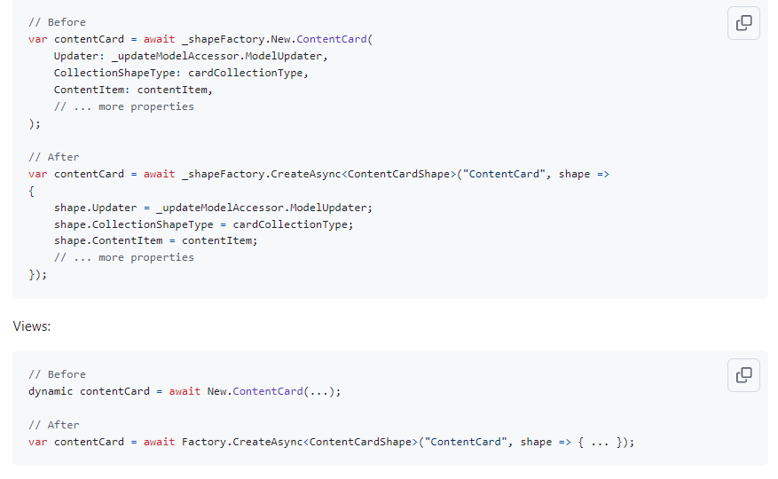 Updated shape creation pattern