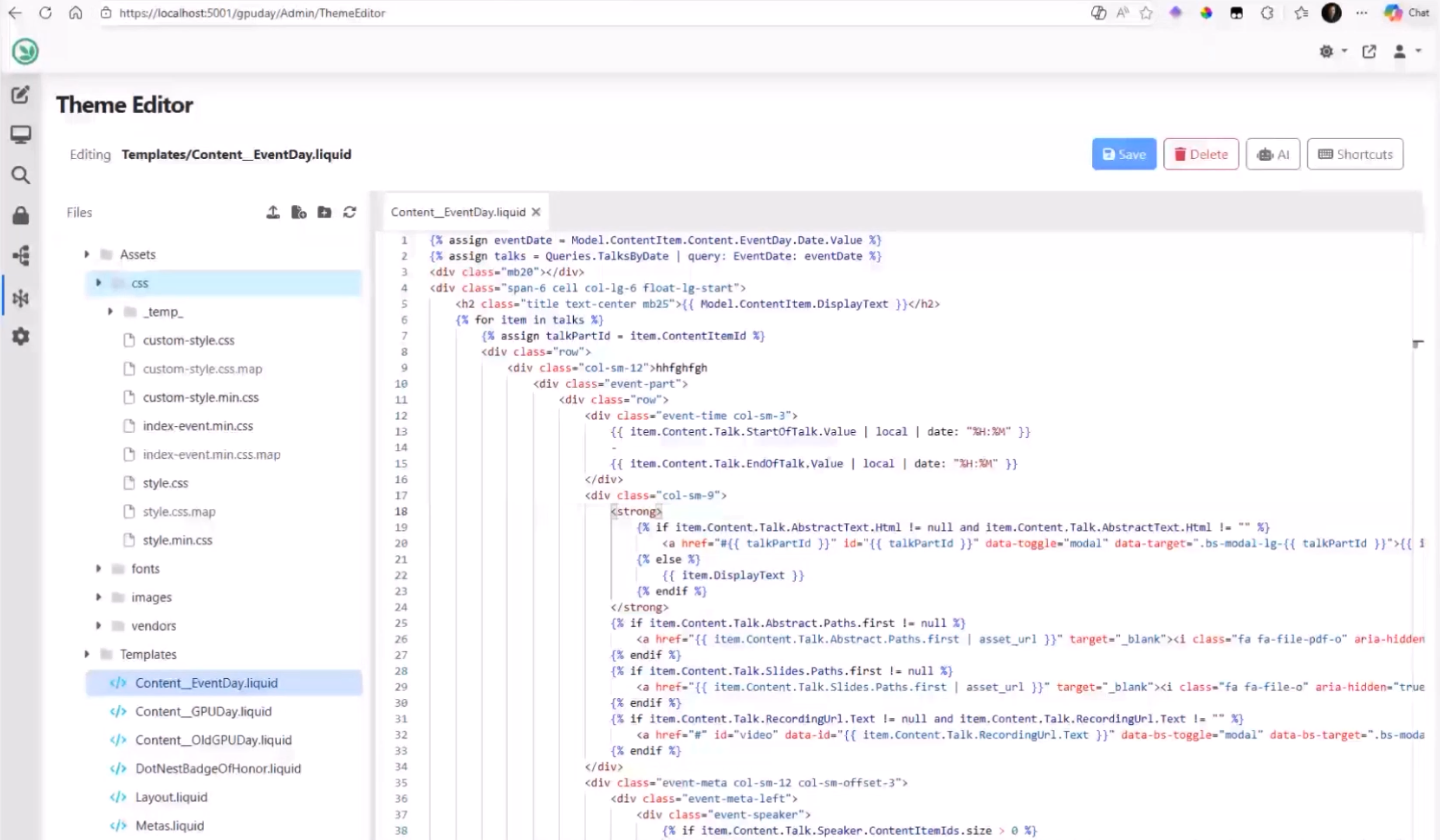 Theme editor