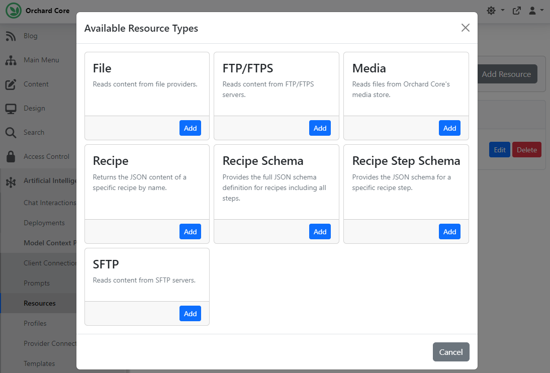 Available Resource Types