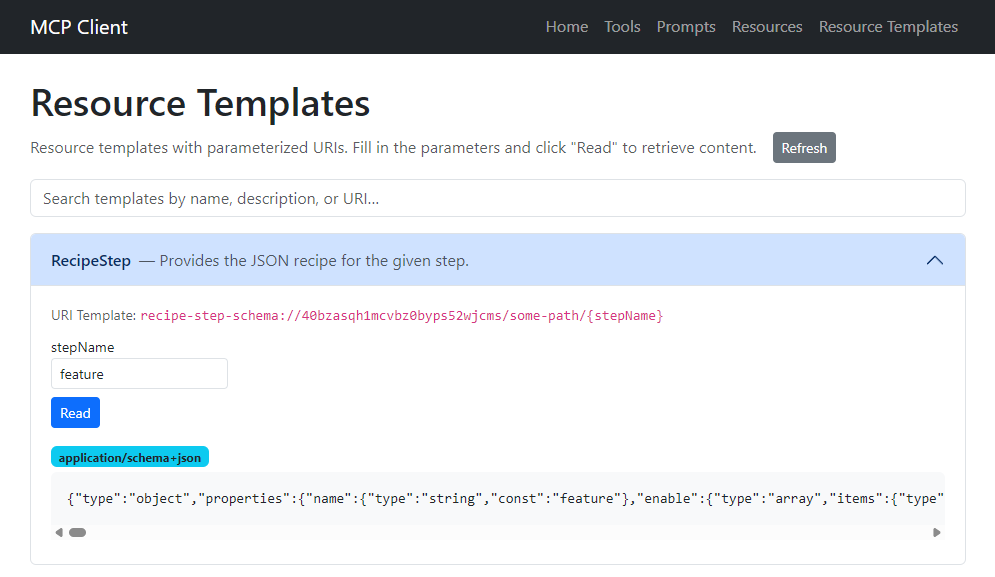 Calling our Resource Template