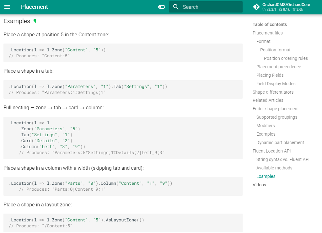 Fluent Location API Examples