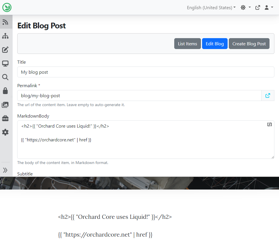 Creating a Blog Post