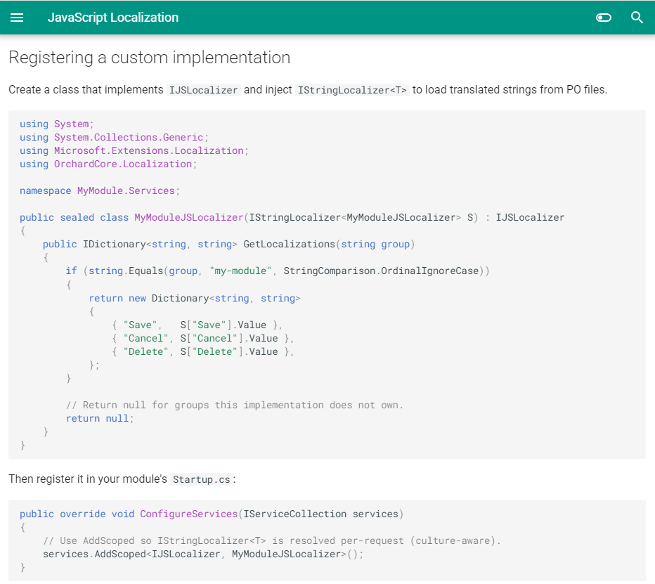 JavaScript localization documentation
