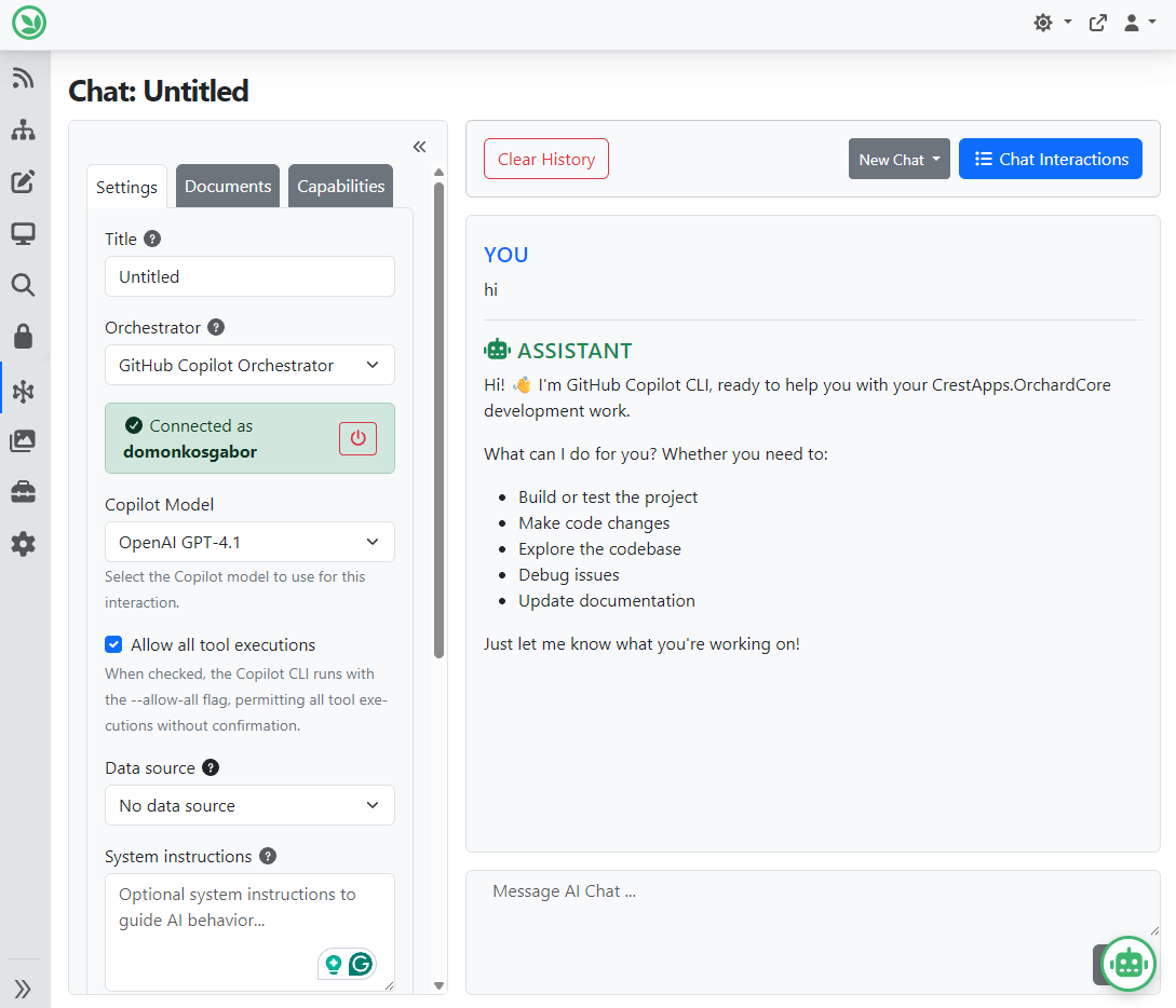 Chat with Copilot