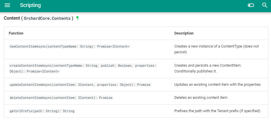 Scripting module documentation