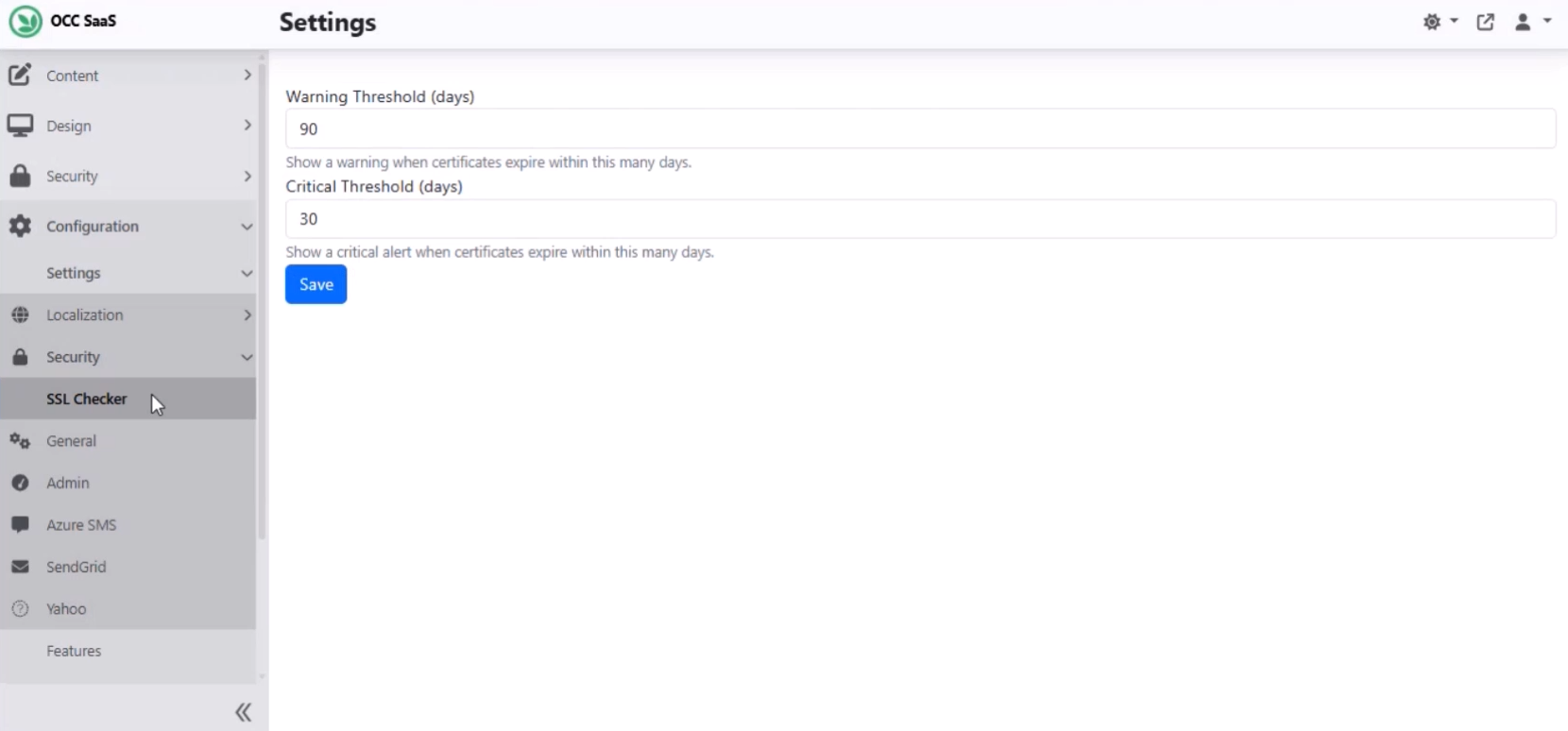 SSL Checker Settings