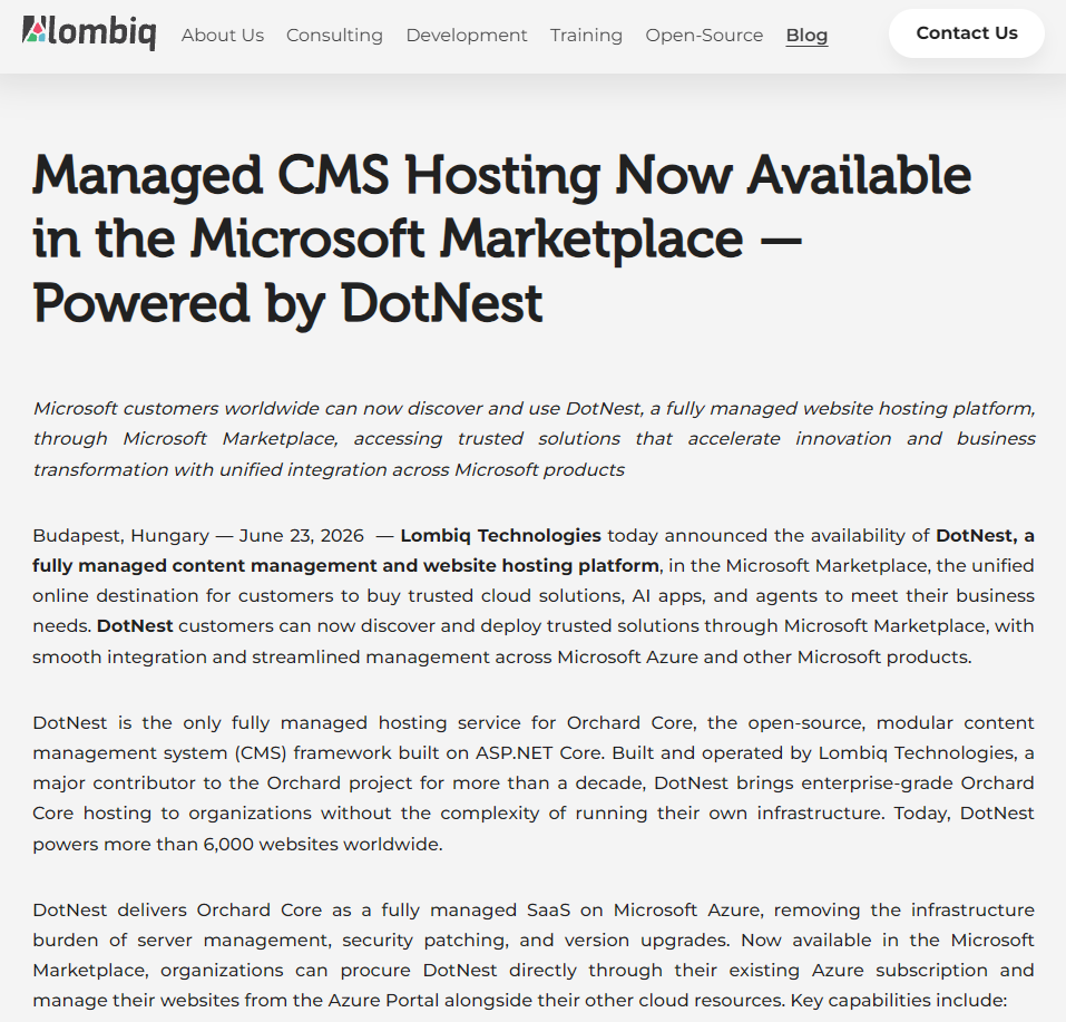 DotNest Azure Marketplance