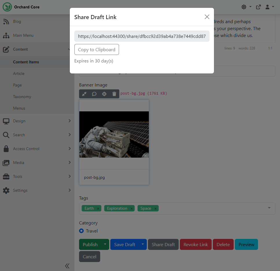Share Draft Link