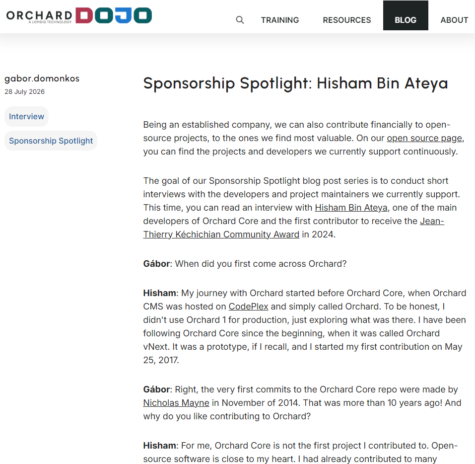 Sponsorship spotlight Hisham Bin Ateya