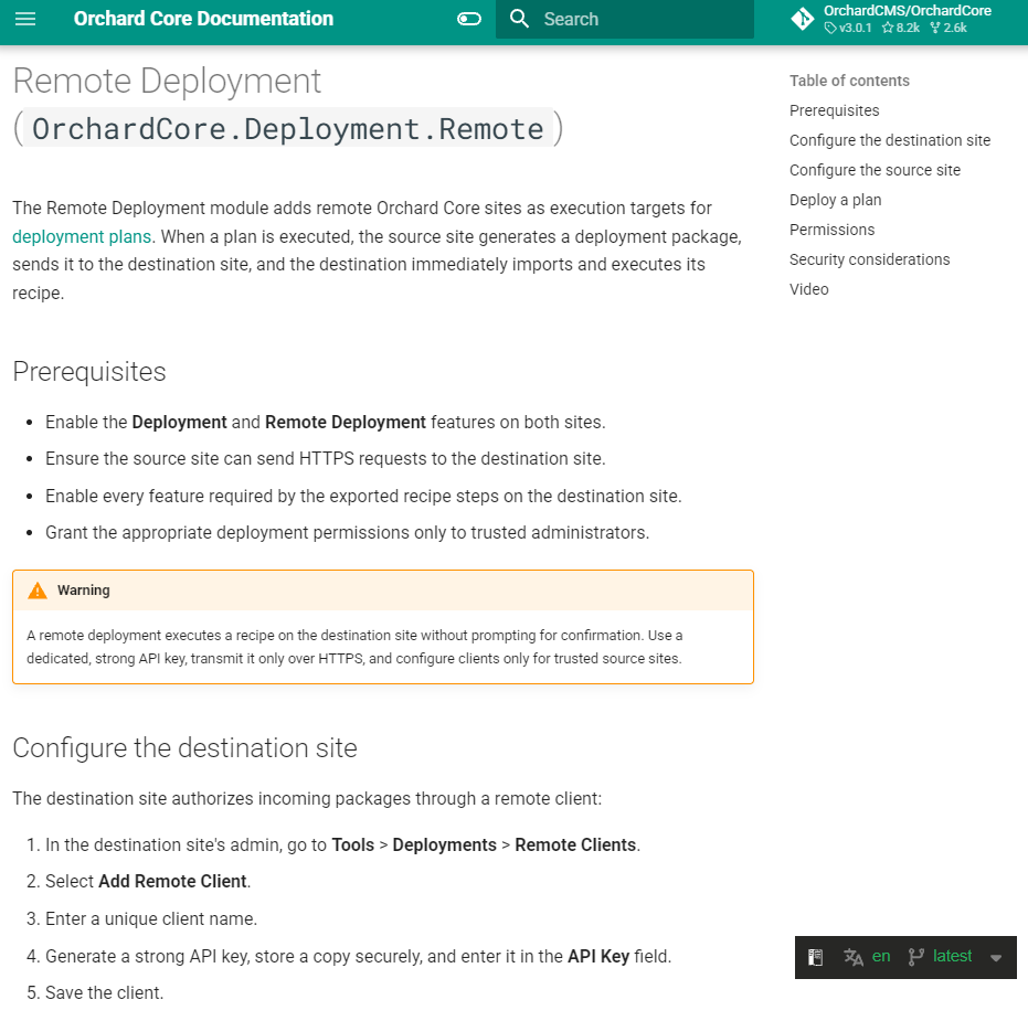 Remote Deployment documentation