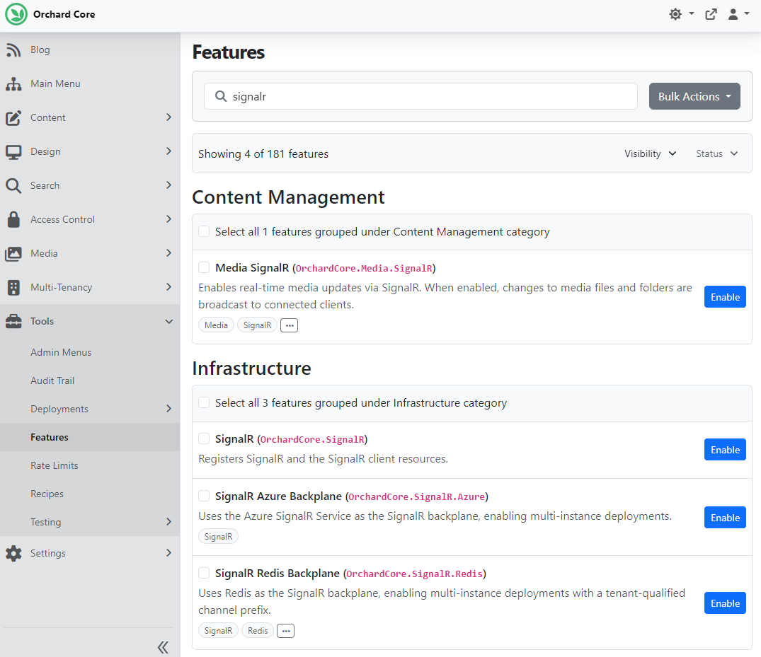 SignalR modules