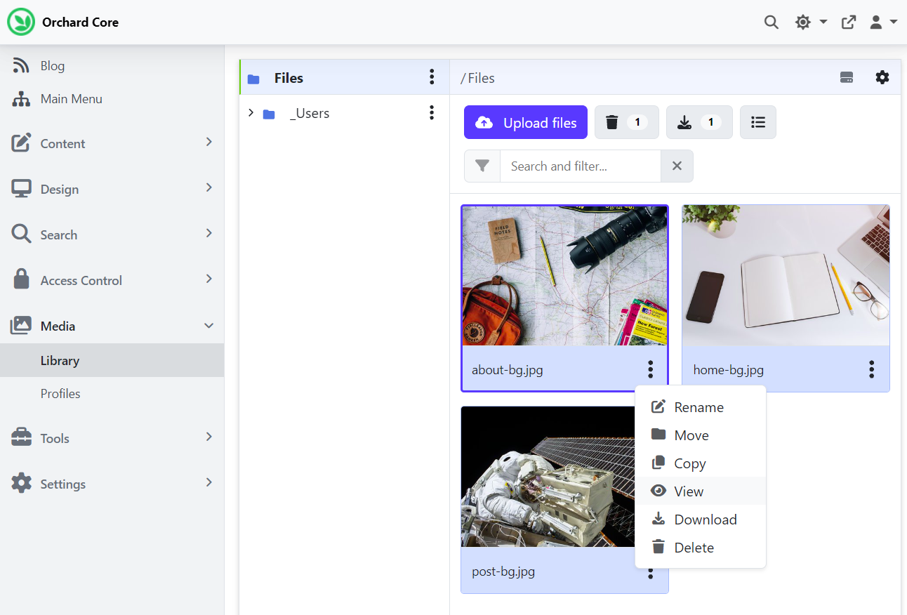 Media Library View option