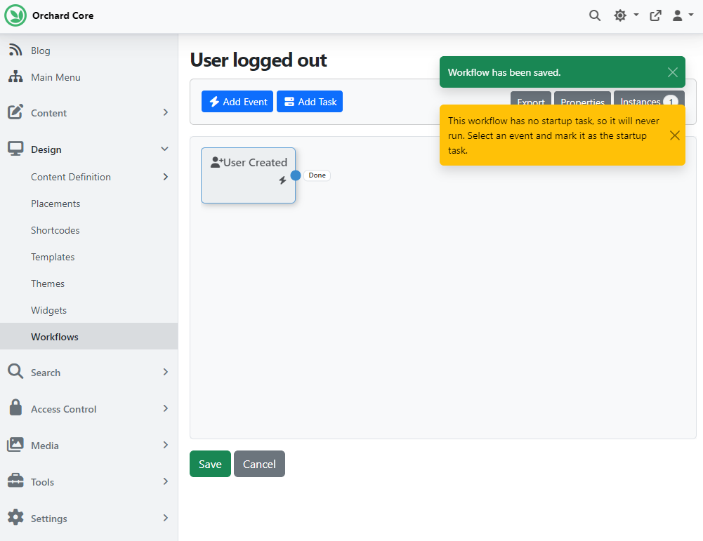 Wokflow has no startup task